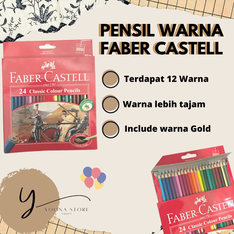 

PENSIL WARNA FABER-CASTELL ISI 24