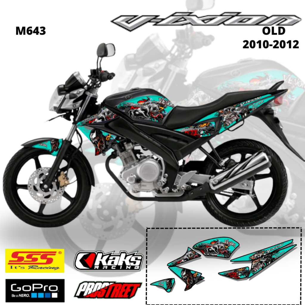 Sticker Lis Striping Variasi Sticker List Decal Semi Full Body Motor Yamaha Vixion Old Lawas Facelif
