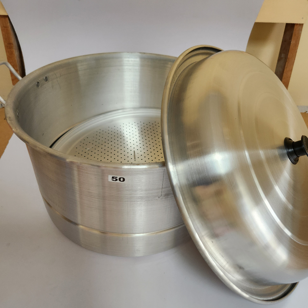 BEST QUALITY Panci Dandang Kukus 50 CM Aluminium  / Panci Kukusan Besar / Panci Dandang Besar / Panc