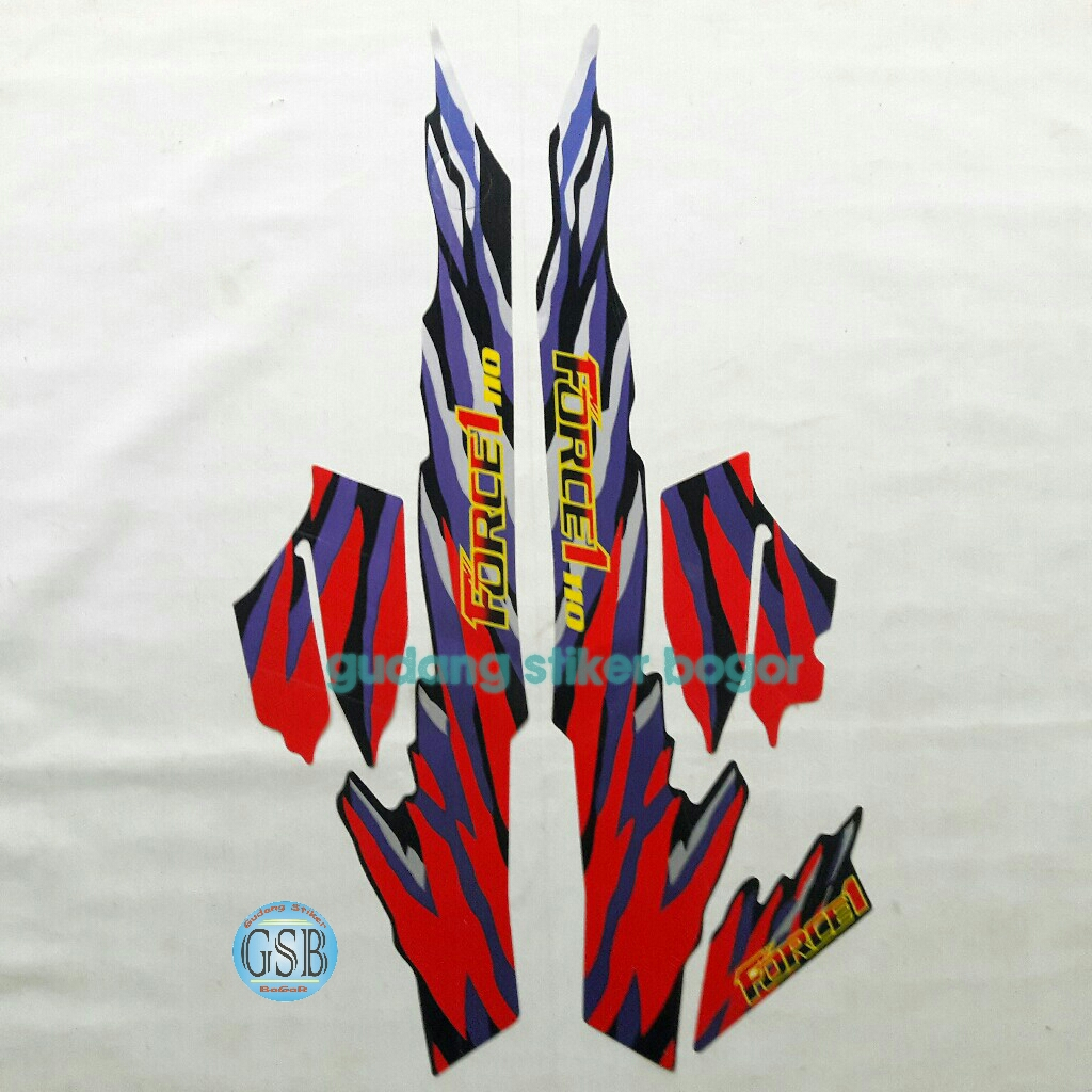 stiker striping motor yamaha force 1 1993 merah