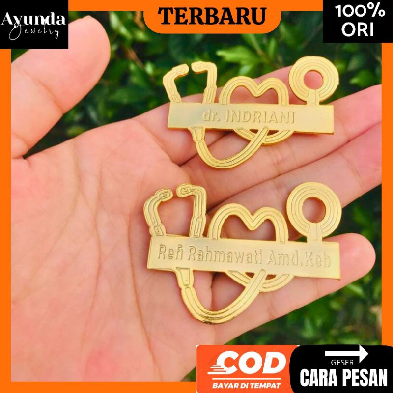 Bros nama Custom lapis emas Bros hijab Bros Dokter