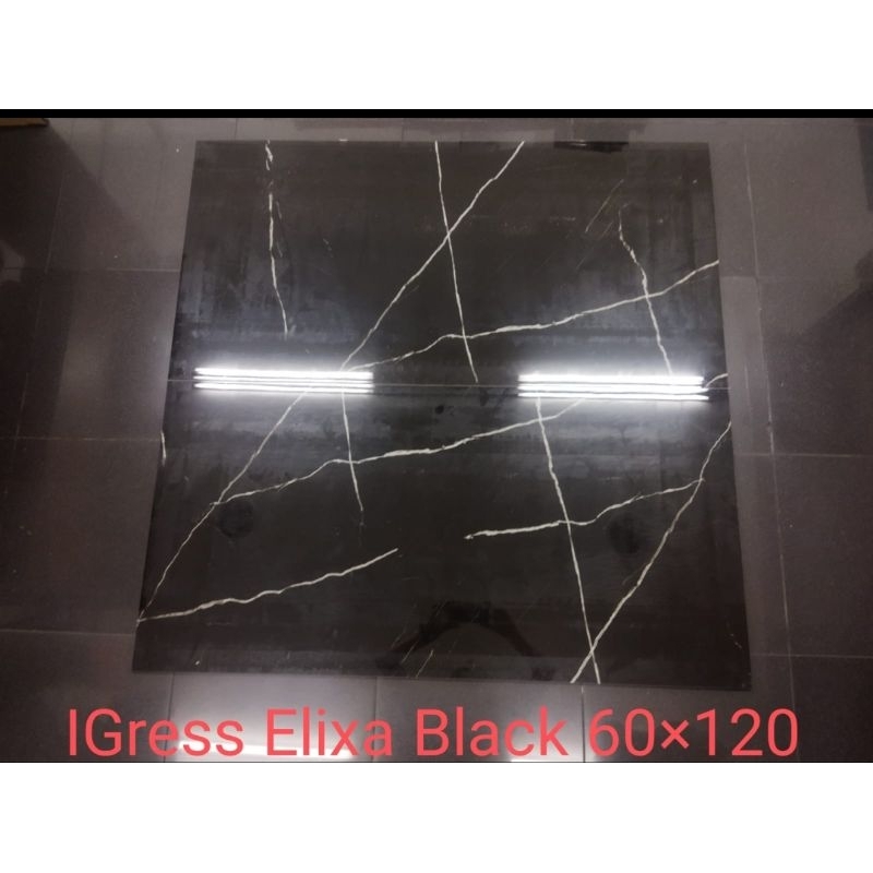 granit tile hitam 120*60 kilap igress elixa black