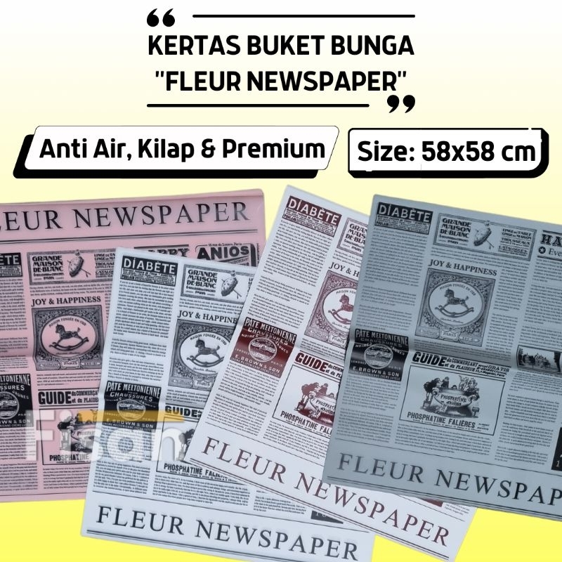 

Kertas Buket Bunga Cellophane FLEUR NEWSPAPER
