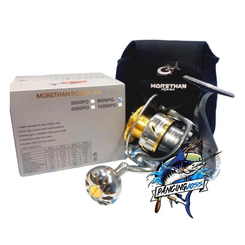 REEL SPINNING G TECH MORETHAN POWER SW 8000PG POWER HANDLE DRAG 33KG