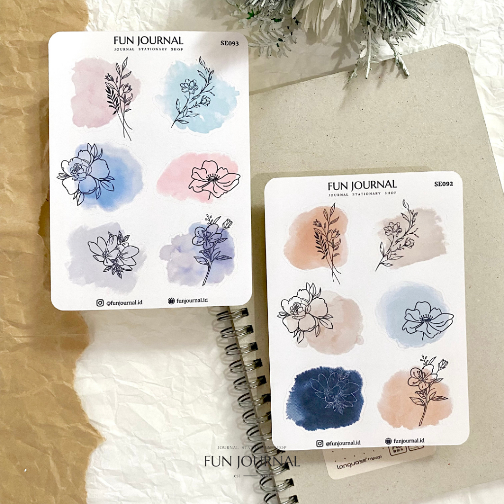 

ABSTRACT FLOWER STICKER STIKER SHEET UNTUK JOURNAL JURNAL PLANNING PLANNER SCRAPBOOK DIY BUJO