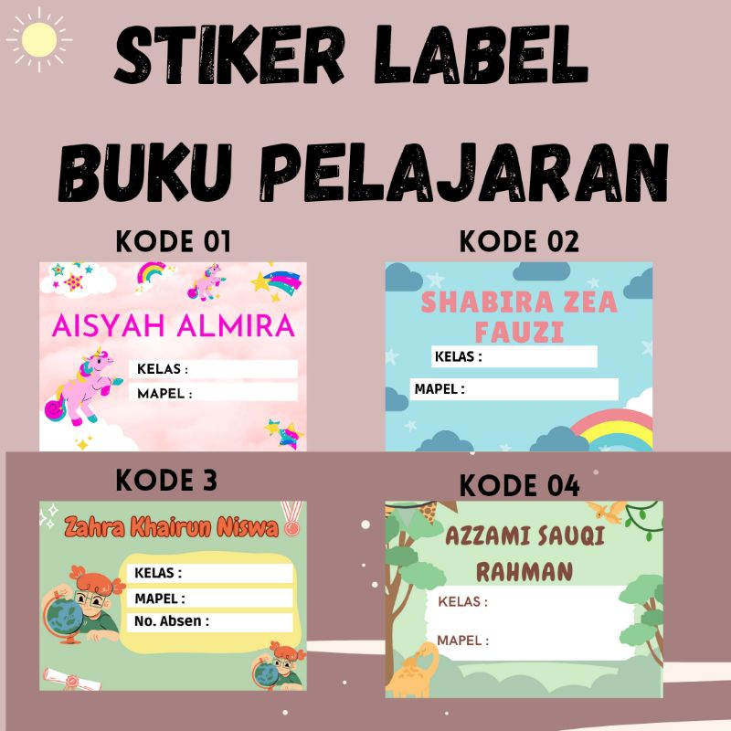 

STIKER ISI 24 PCS LABEL CUSTOME BUKU PELAJARAN LEBIH MUDAH DAN RAPIH