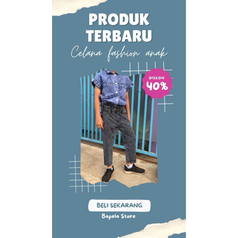 Celana panjang jeans anak Snow umur 1-12 Tahun / Celana Jeans anak snow wash