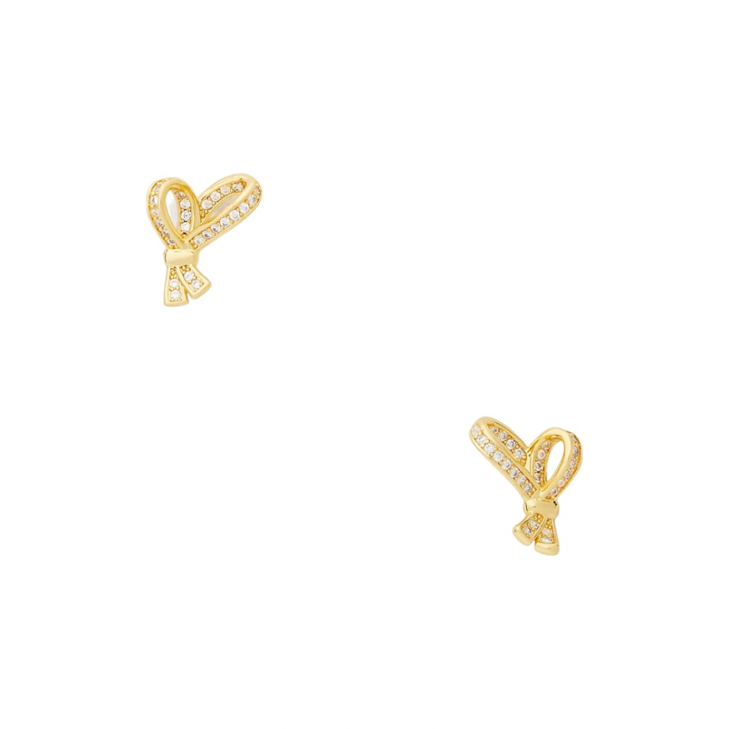 KATE SPADE All Tied Up Pave Studs Gold