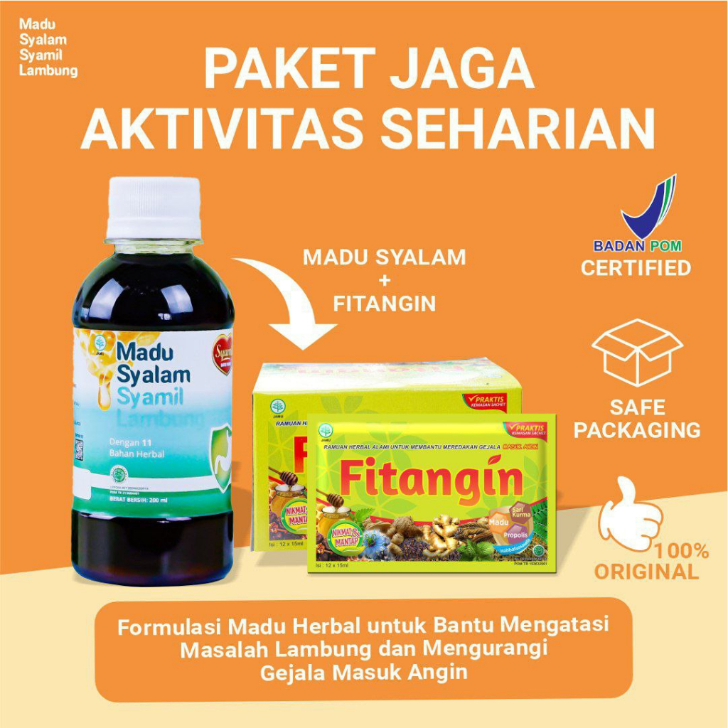 

Paket Jaga Aktivitas Seharian / Madu sakit lambung/ Madu Syalam / Fitangin / Obat masuk angin / Obat Lambung