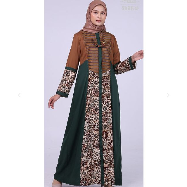 Tuva Gamis Batik Shafiy Original Modern Batik Etnik Tenun Lurik Dress Wanita Muslimah Batik Wanita M