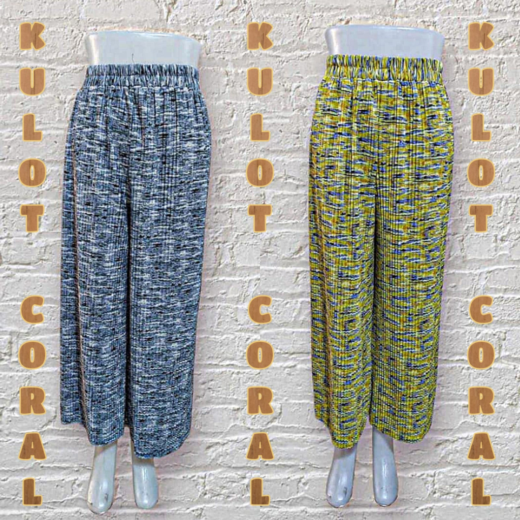 KULOT PLISKET CORAL TERBARU // CELANA KULOT PLISKET LIDI  MOTIF CORAL  // CELANA KULOT PLISKET WANIT
