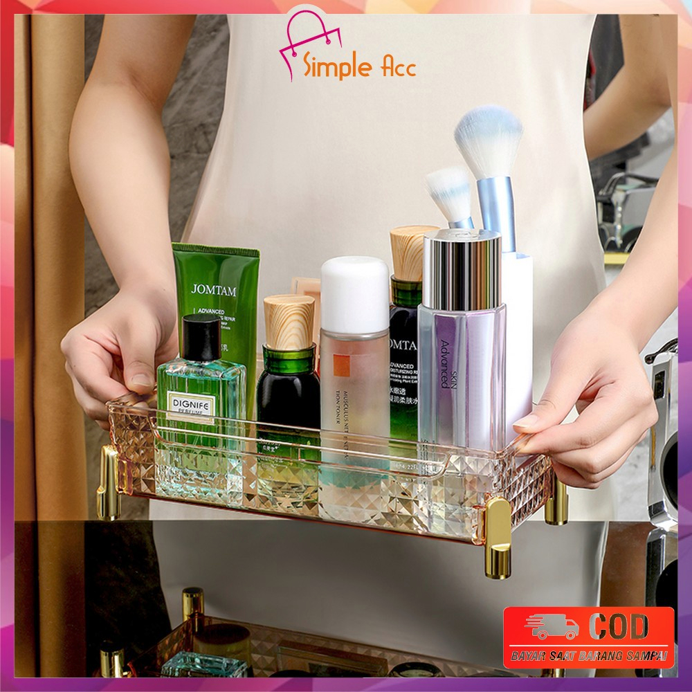 DO-K150 Rak Kosmetik Diamond Organizer Make Up Acrylic / Rak Tempat Alat Kosmetik Rak Penyimpanan Multifungsi