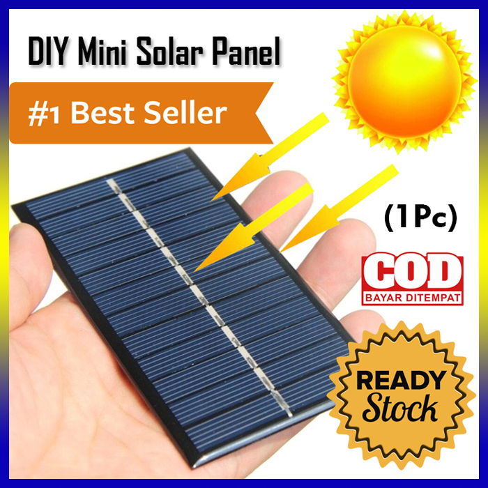 DIY Mini Solar Panel for Smartphone &amp; Powerbank 5V 1.1W 220MA Small Size Tenaga Surya Matahari