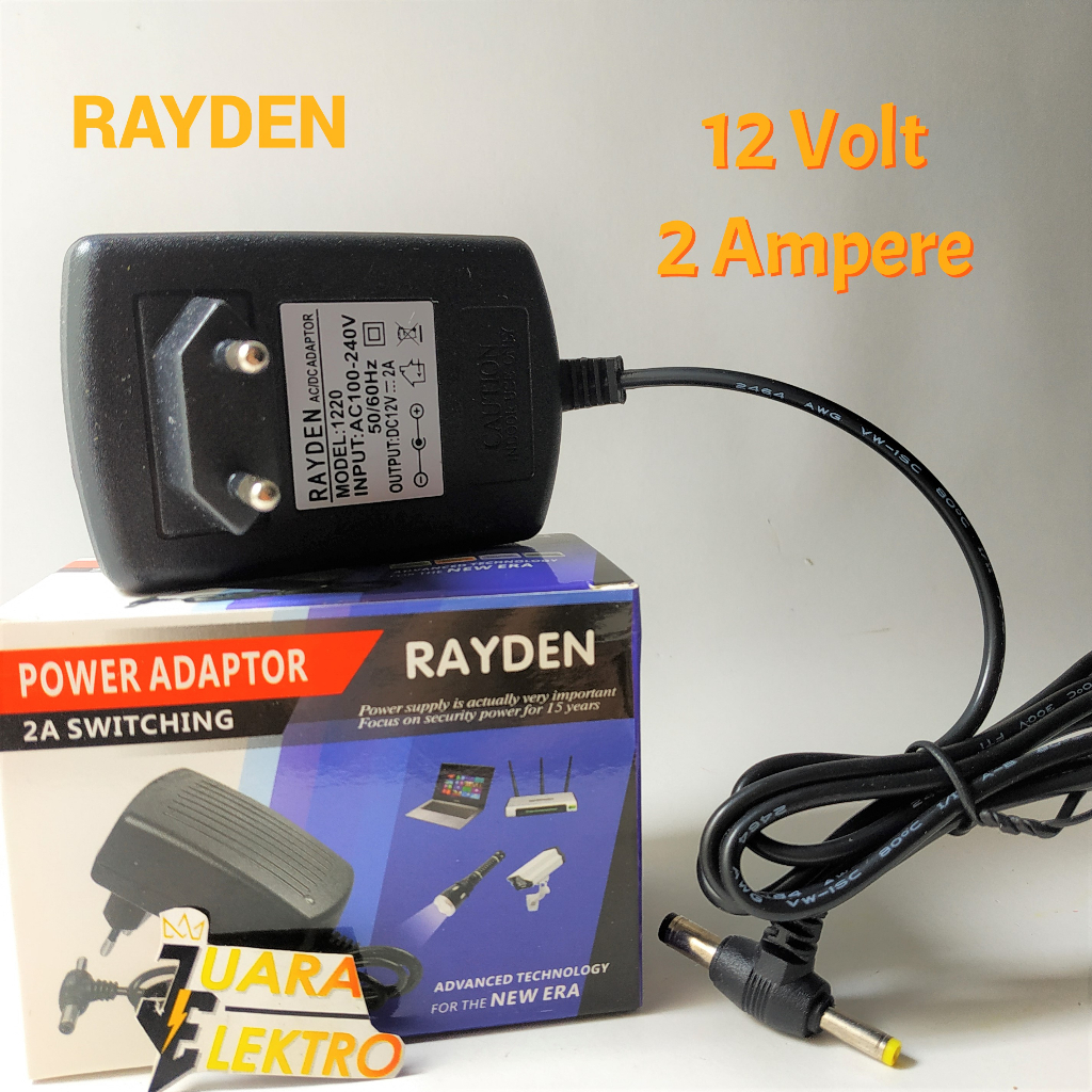 Adaptor 12V 2A Dengan 2 JACK | AC/DC Adaptor Model 0520 Pengubah Arus AC/DC 12V/2A
