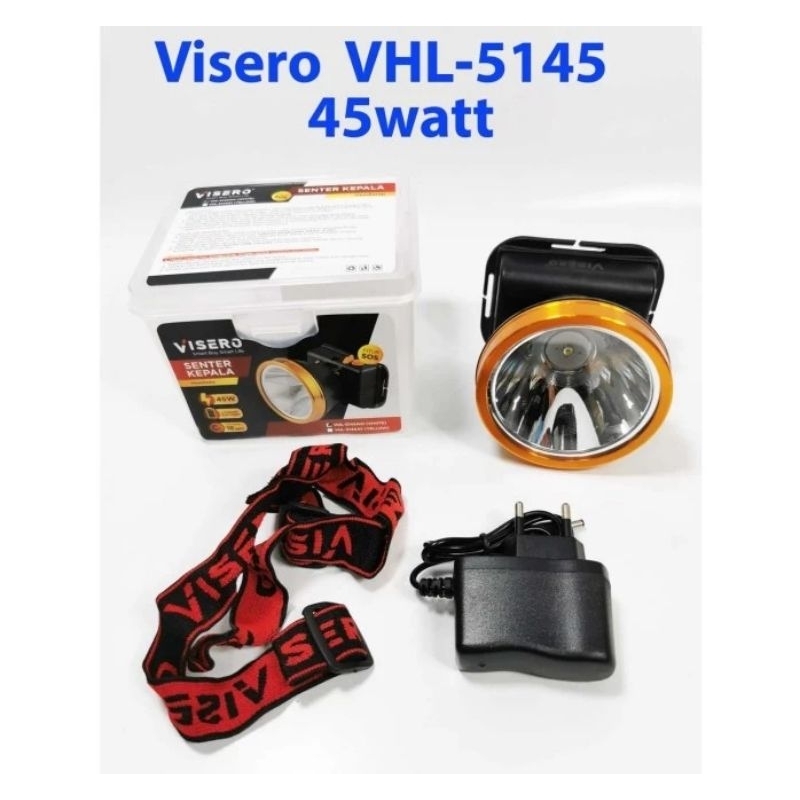 Senter kepala 45w cahaya putih VISERO VHL-5145 45w head lamp headlamp