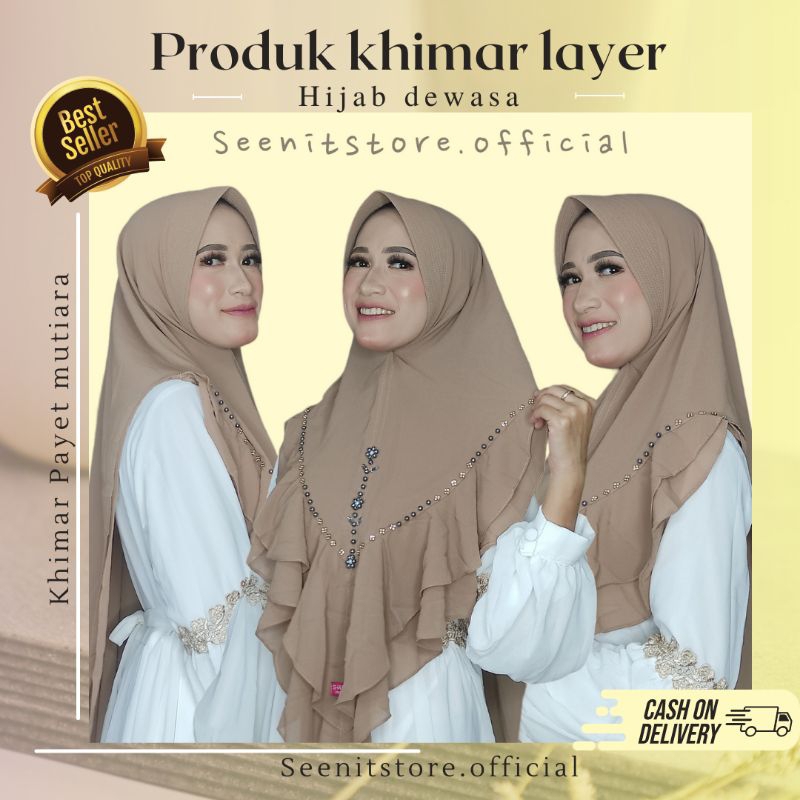 HIJAB KHIMAR PAYET MUTIARA