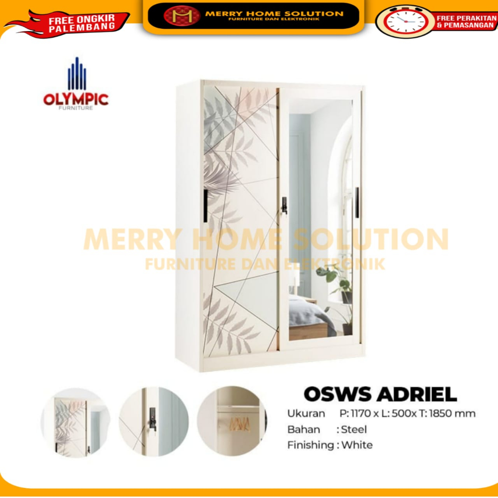 Lemari pakaian plat besi olympic osws adriel