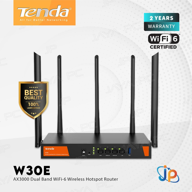 Tenda W30E AX3000 Dual-Band WiFi 6 Wireless Network Hotspot Router