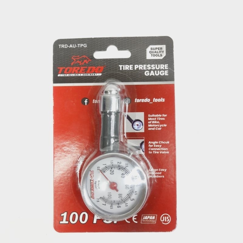 Alat Ukur Tekanan Angin Ban 100 Psi TOREDO