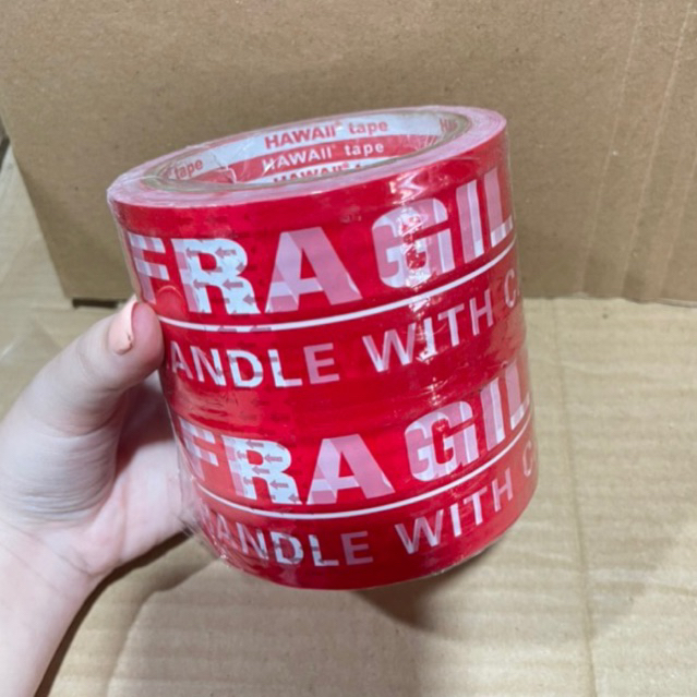 

Lakban Fragile Merah / Putih Jangan Dibanting Hawaii 48mm / 2 inch