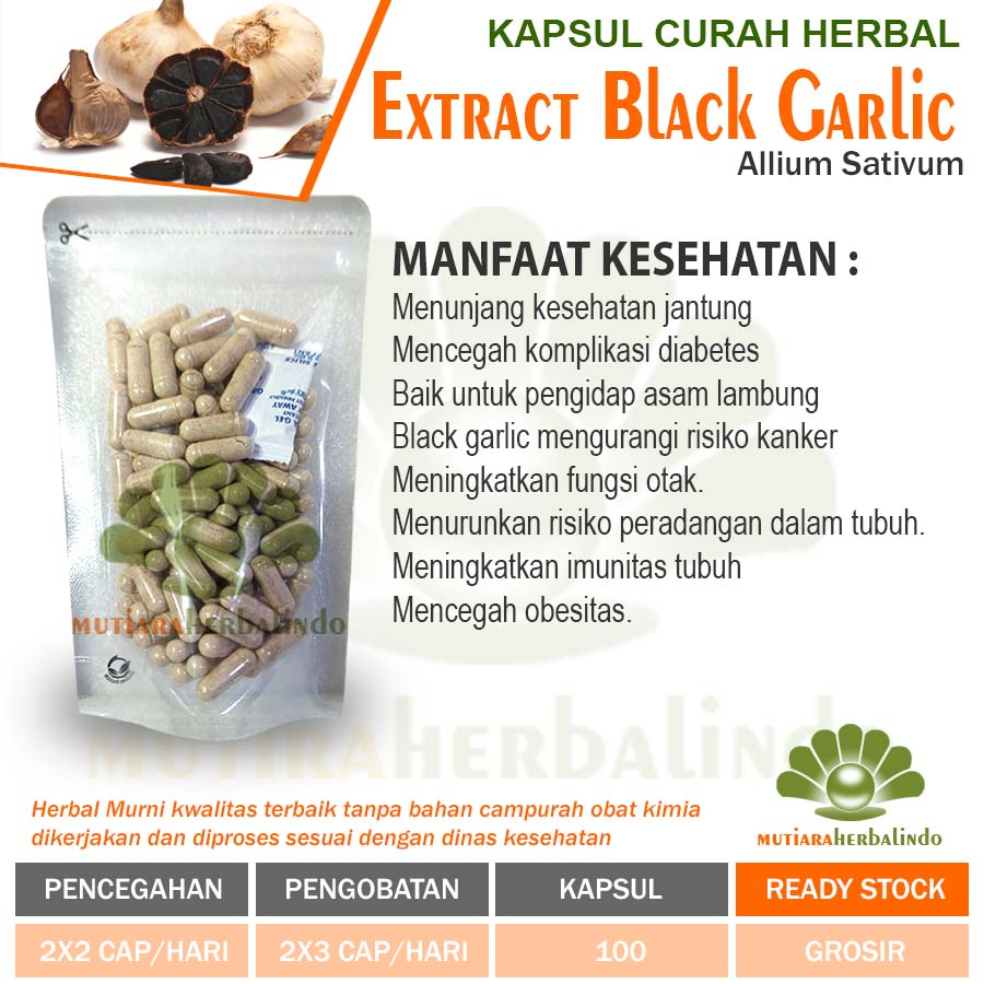 Kapsul Herbal extract Black Garlic Jantung Diabetes Asam Lambung Obesitas