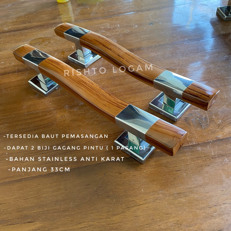 gagang pintu handle pintu rumah 2 pintu 33cm stainless steel minimalis
