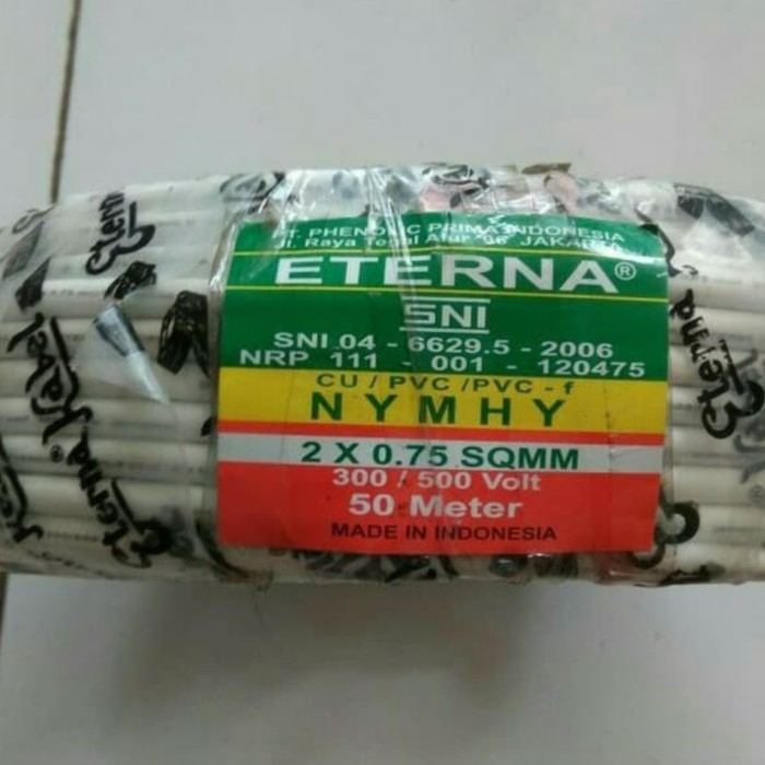 Kabel Eterna 2x0,75 2x0.75 Serabut Meteran Ecer
