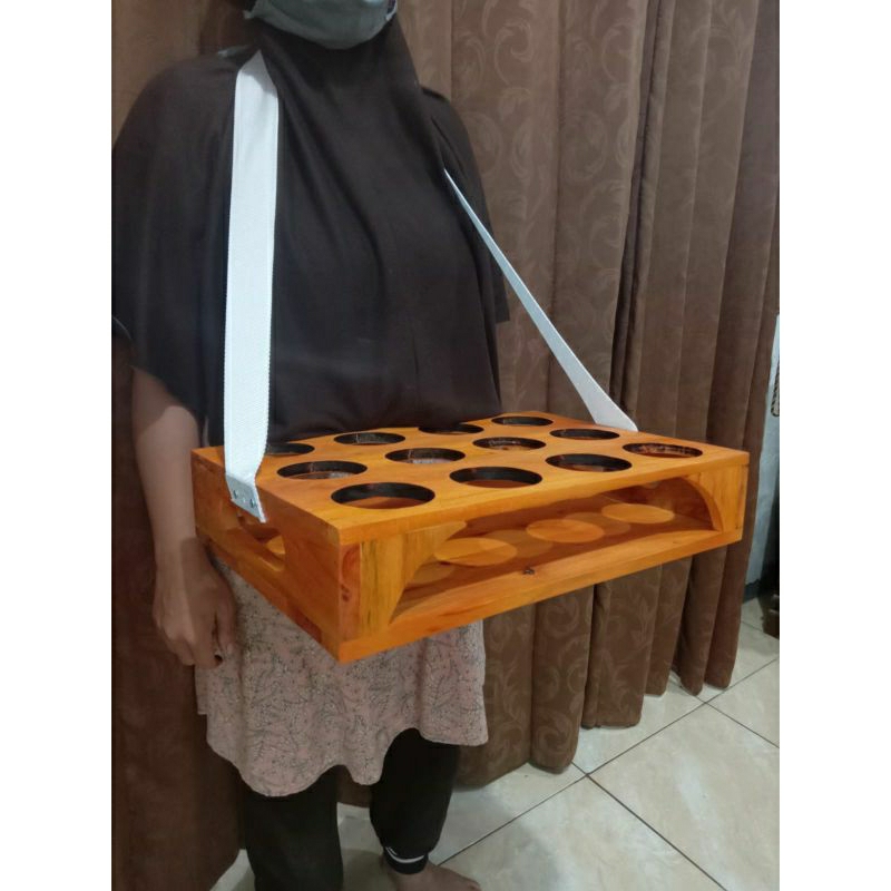 nampan asongan gelas pake tali nampan gelas berlubang