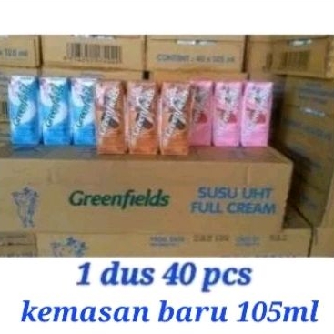 

Greenfields susu UHT (1 dus 40 pcs x 105ml ) COKLAT / FULL CREAM / STRAWBERRY.