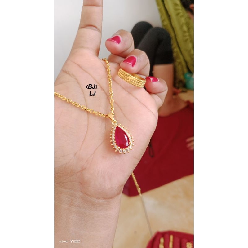 Set kalung dan cincin koin 91 kuningan