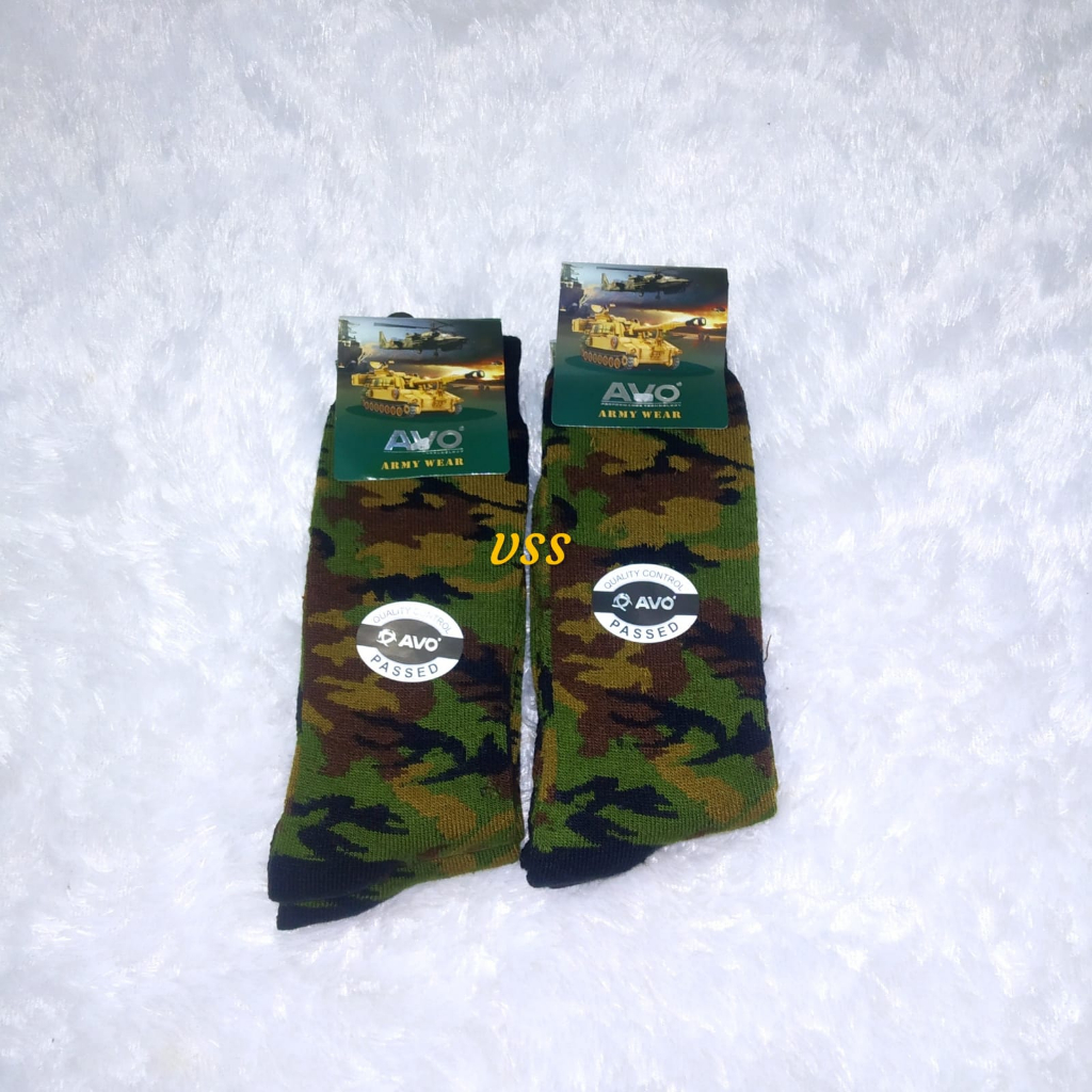 3 PASANG KAOS KAKI LORENG TNI AD ARMY TEBAL PANJANG SETINGGI BETIS BAHAN KATUN SUPER BERKUALITAS PREMIUM