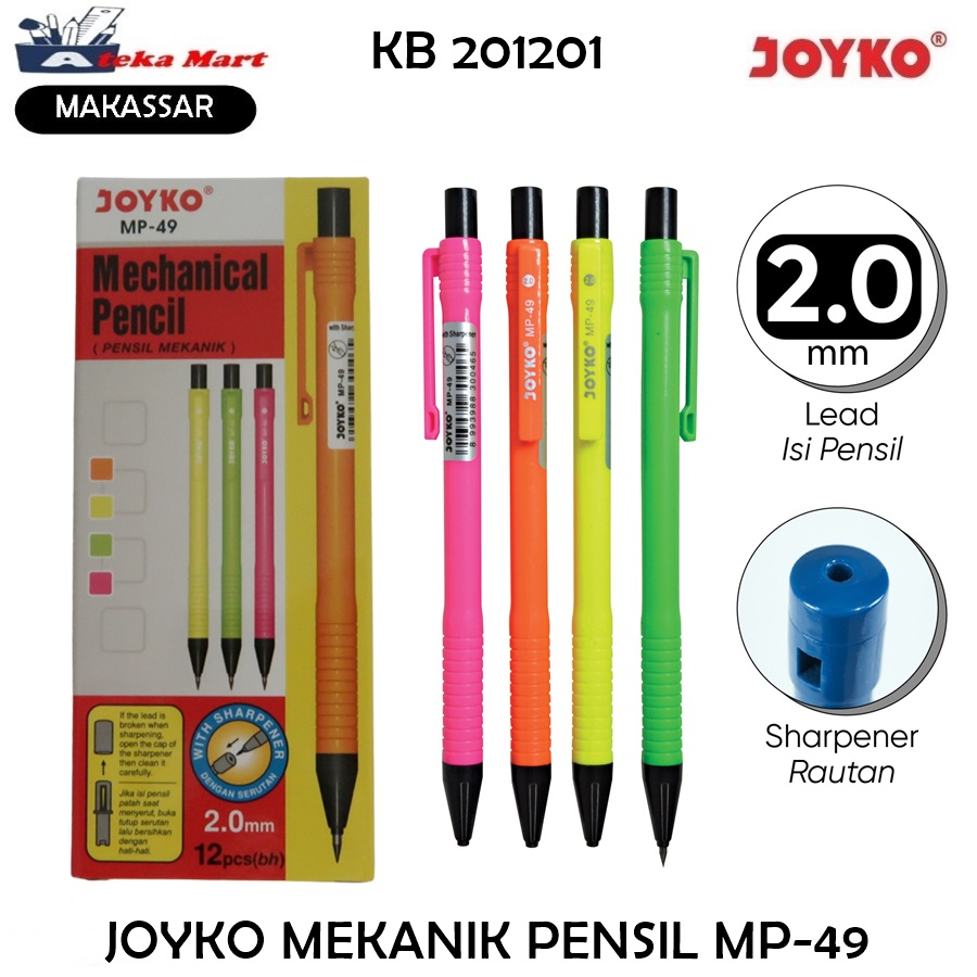 

[BOX/12PCS] JOYKO PENSIL MEKANIK MP-49 / PENSIL CETEK