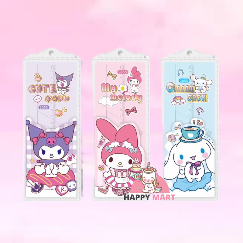 

Penggaris set NEW PETIT ver motif sanrio cinnamoroll / melody / kuromi