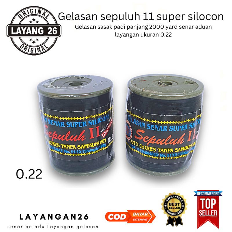 GELASAN PALEK SEPULUH 11 SUPER SILICON 2000yard 0.22 GROSIR LAYANGAN26