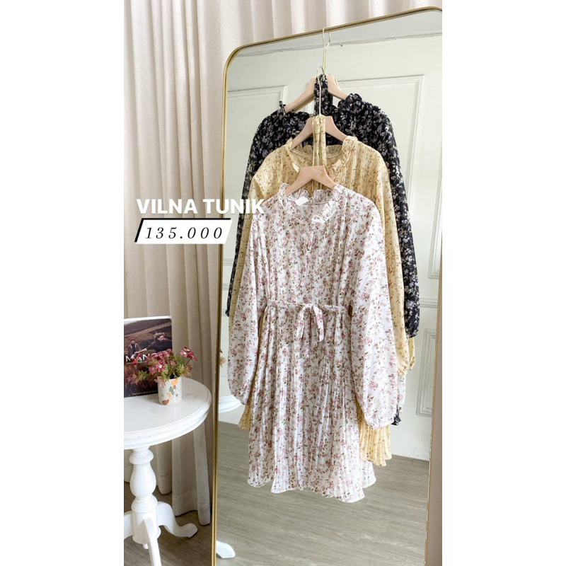 TUNIK CERUTY MOTIF BUNGA / ATASAN KOREAN BLOUSE