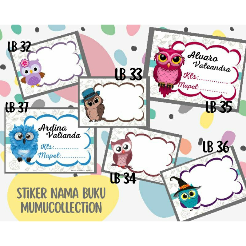 

STIKER BUKU/STIKER NAMA BUKU/ LABEL BUKU PELAJARAN part.4