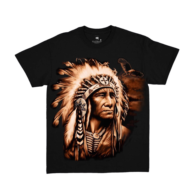 Kaos distro pria motif indian apache