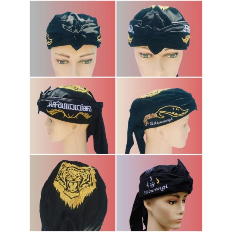 blangkon Sabilulungan,kujang/iket Sunda bordir macan/bendo iket tertutup