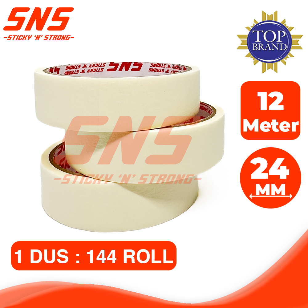 

MASKING TAPE 1 INCH 24 MM / LAKBAN KERTAS 1 INCH 24 MM SNS STICKY N STRONG