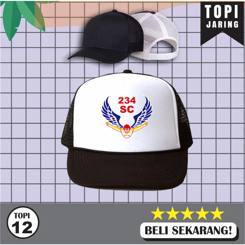 Topi Distro Trucker Jaring / Logo Keren Desain SC 234 Premium Quality / Topi Jaring Pria  Atau Wanit