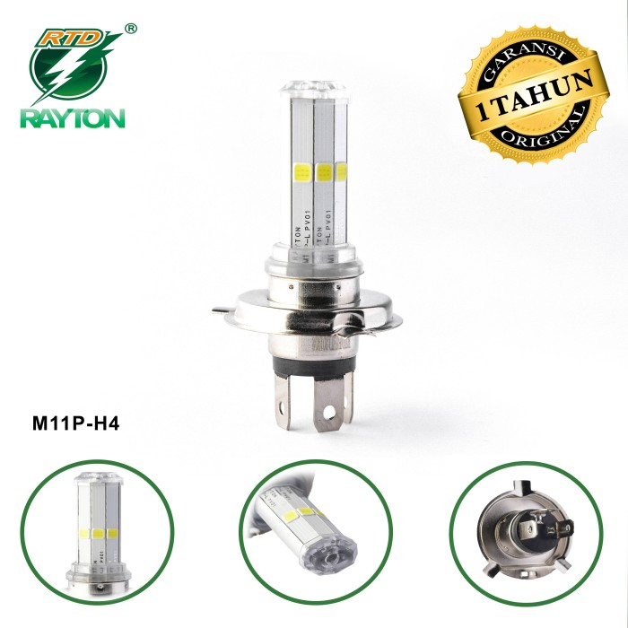 ORIGINAL RAYTON RTD LAMPU H4 LED 6 SISI 30 WATT M11P  | LAMPU UTAMA MOTOR H4 30 WATT | LAMPU LED H4 