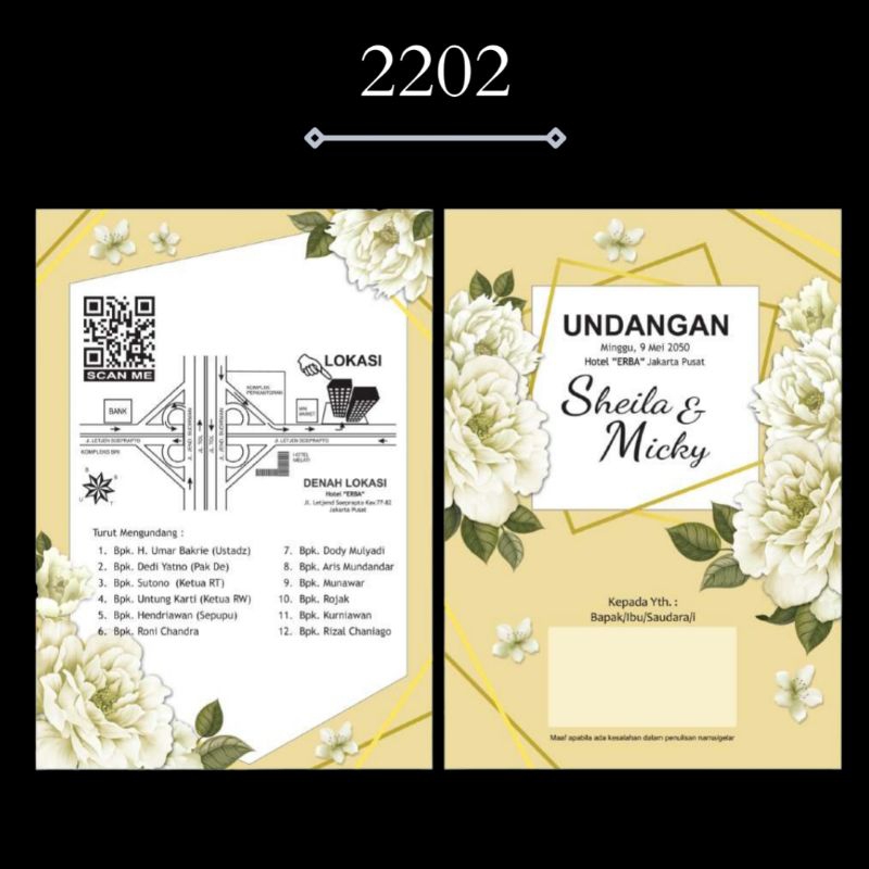 100set Undangan Nikah Erba 2202