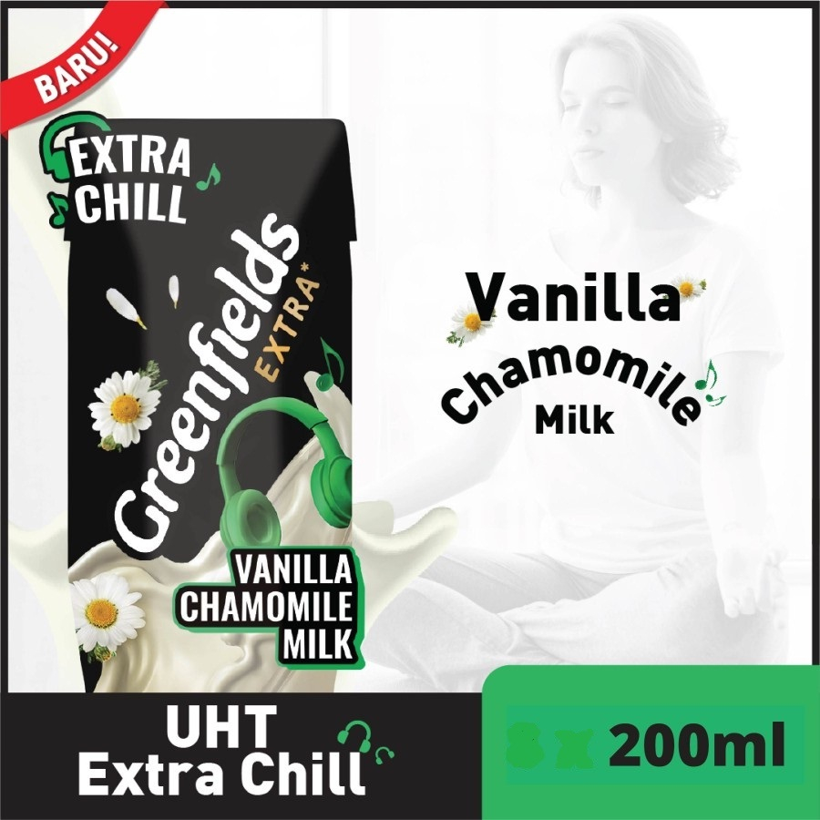 

SUSU UHT GREENFIELDS EXTRA CHILL VANILLA CHAMOMILE 200ML MILK