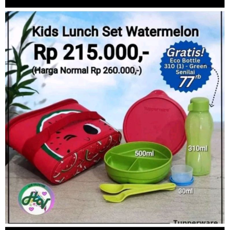 Tempat makan anak  Blue yummy  tupperware / kids lunch set tupperware