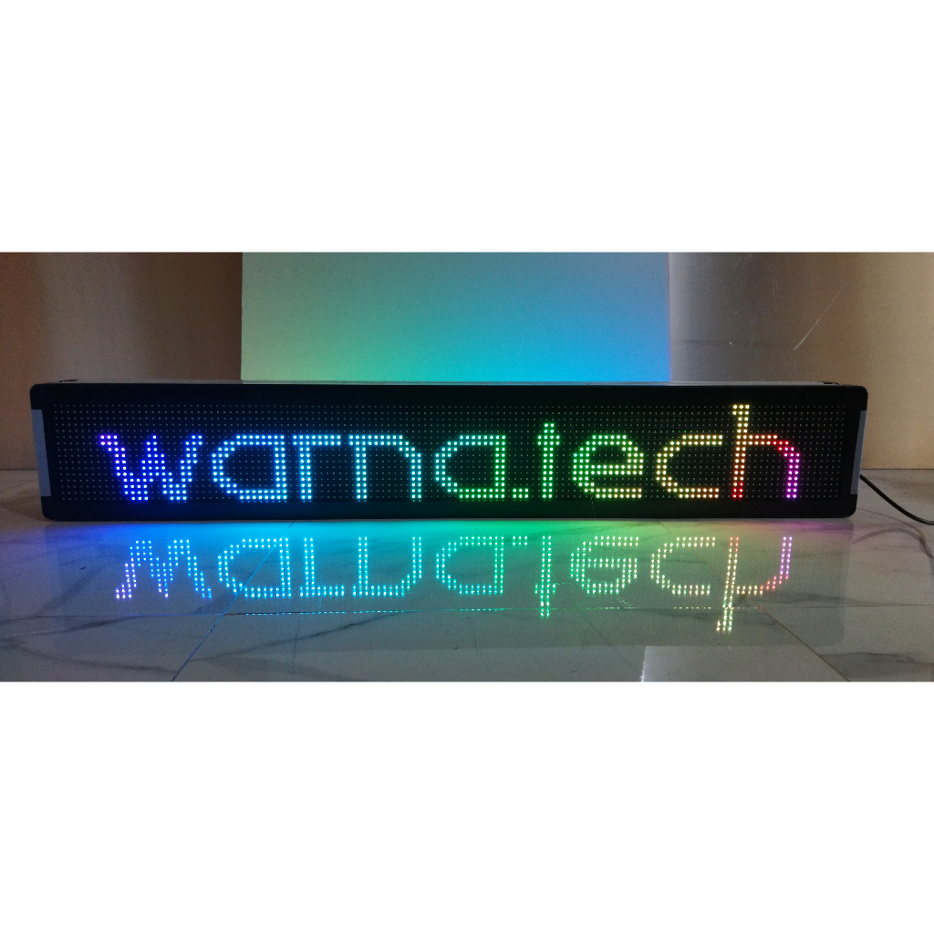 Running Text Full Color Dua sisi 24x140Cm Outdoor