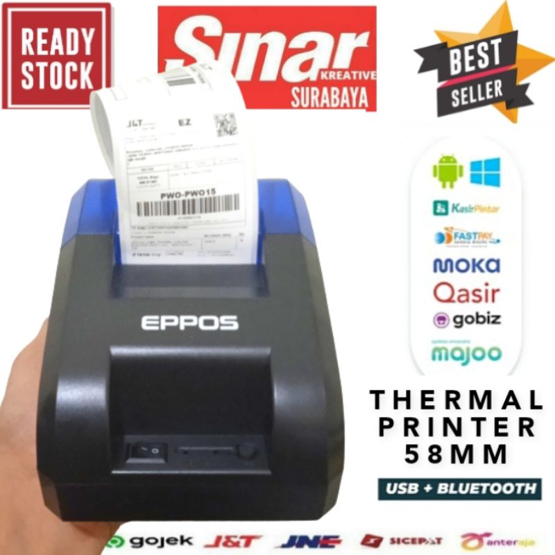 PRINTER BLUETOOTH MINI KASIR THERMAL 58MM RPP02 Android - USB / RJ11 KASIR PORTABLE