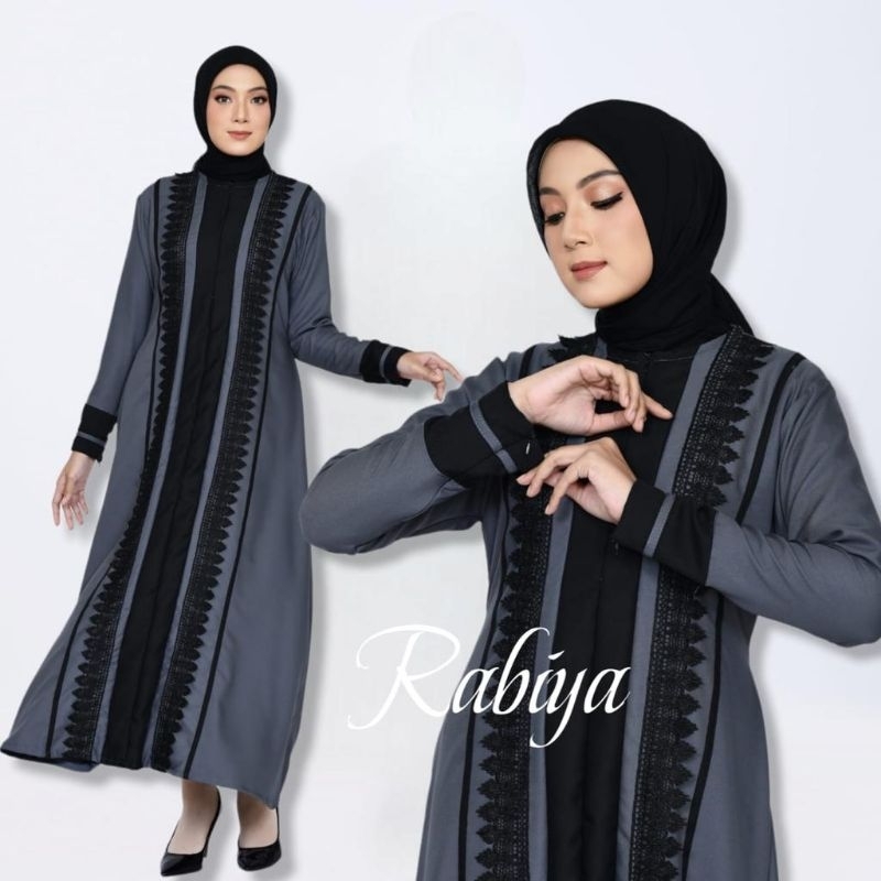 Gamis syari terbaru JUMBO syari muslim wanita kekinian model polos busui LD100-140 moscrepe adem
