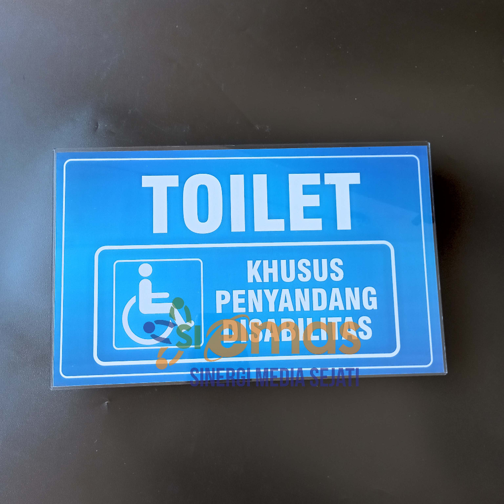 Papan Akrilik Toilet Disabilitas Biru | Akrilik Toilet Khusus Penyandang Disabilitas Biru | Papan Ta
