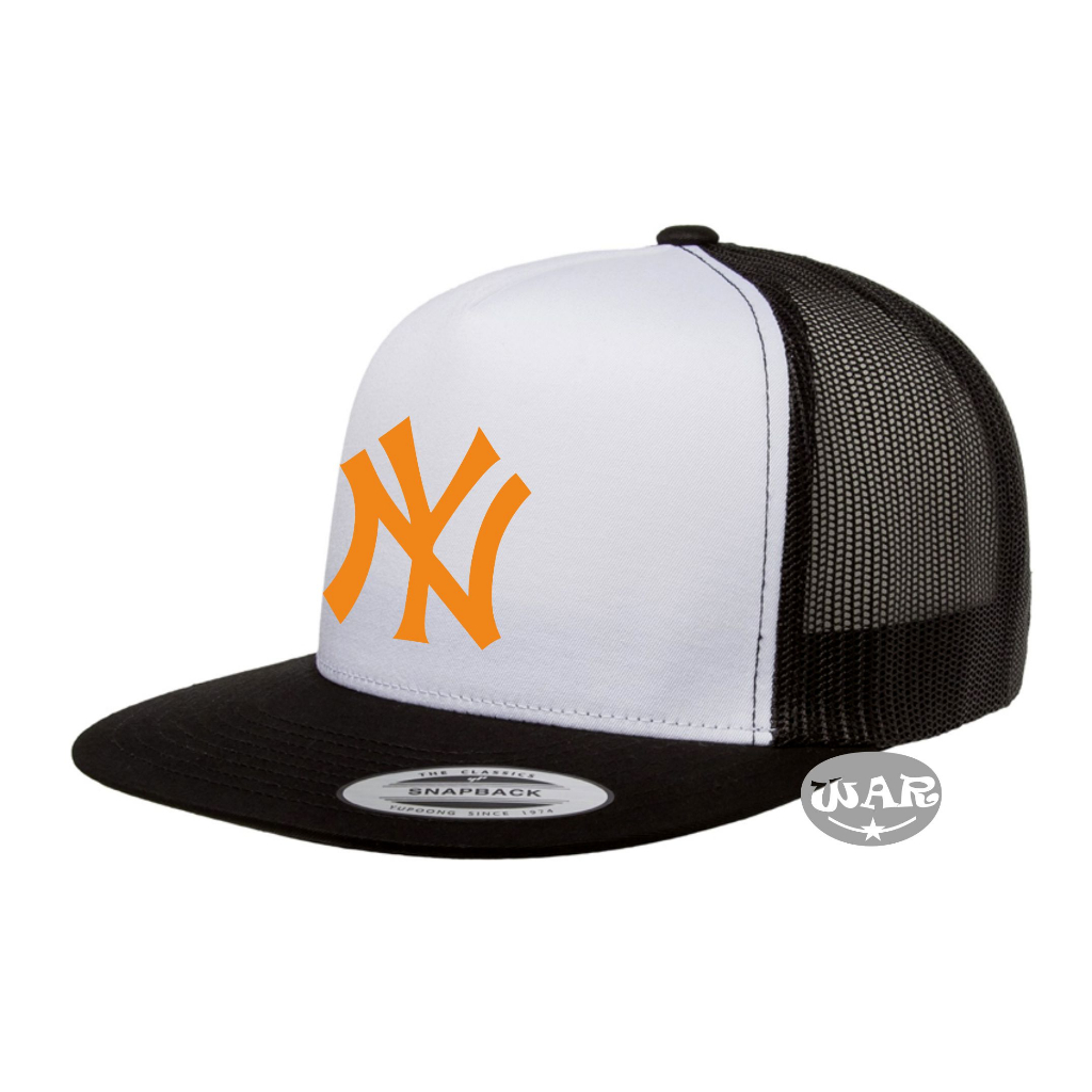 Topi Snapback Jaring Distro LOGO NY Oranye Premium / Topi Snapback hat pria distro original import 1