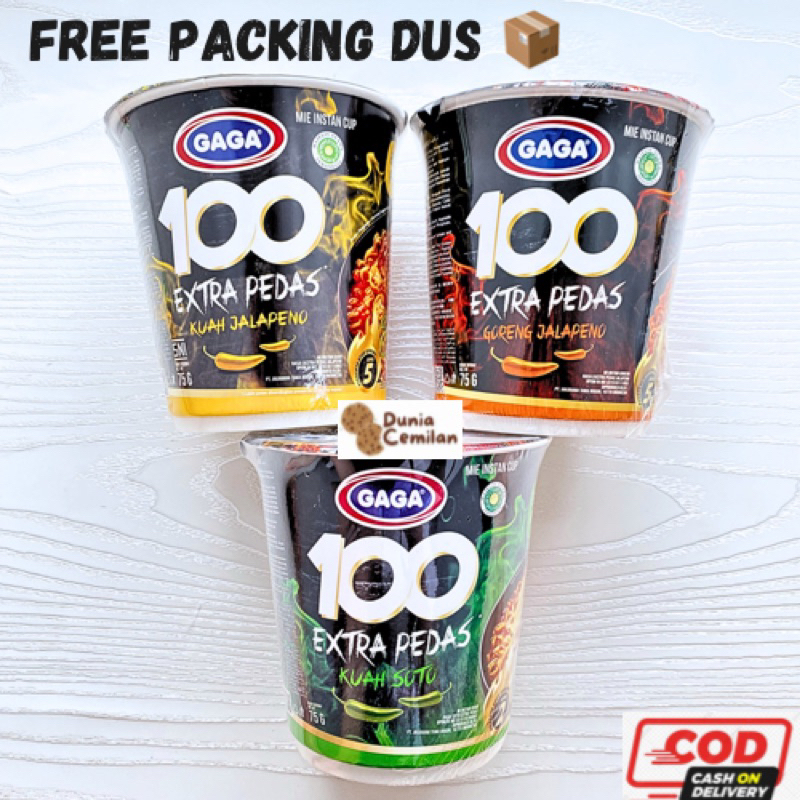 

[TERMURAH!!] Mie Gaga 100 CUP Noodle Extra Pedas 75gr - Mie Instant CUP Pedas